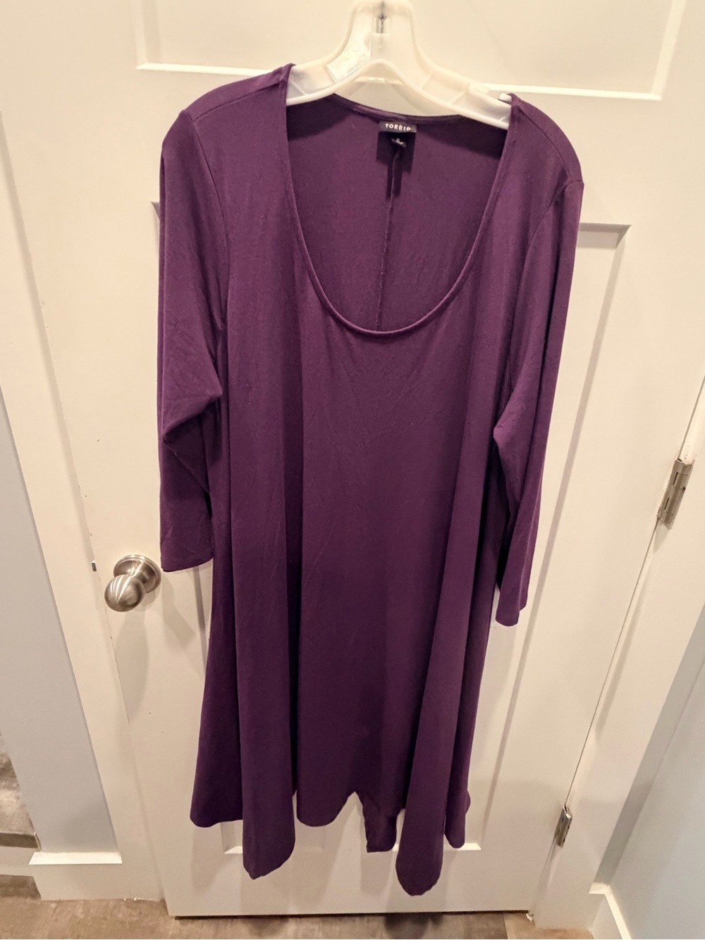 Torrid Purple Knit Dress Size 2 Plus Long Sleeve Scoop Neck